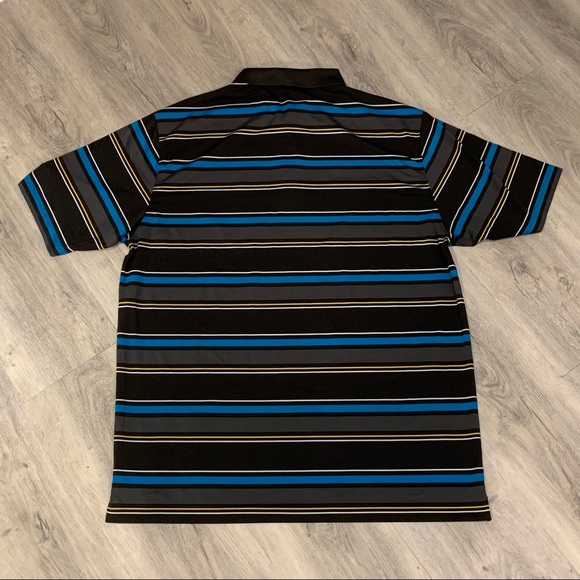 Men’s Nike (NIKE) Black, Blue, & Yellow Golf Shirt - Picture 5 of 6